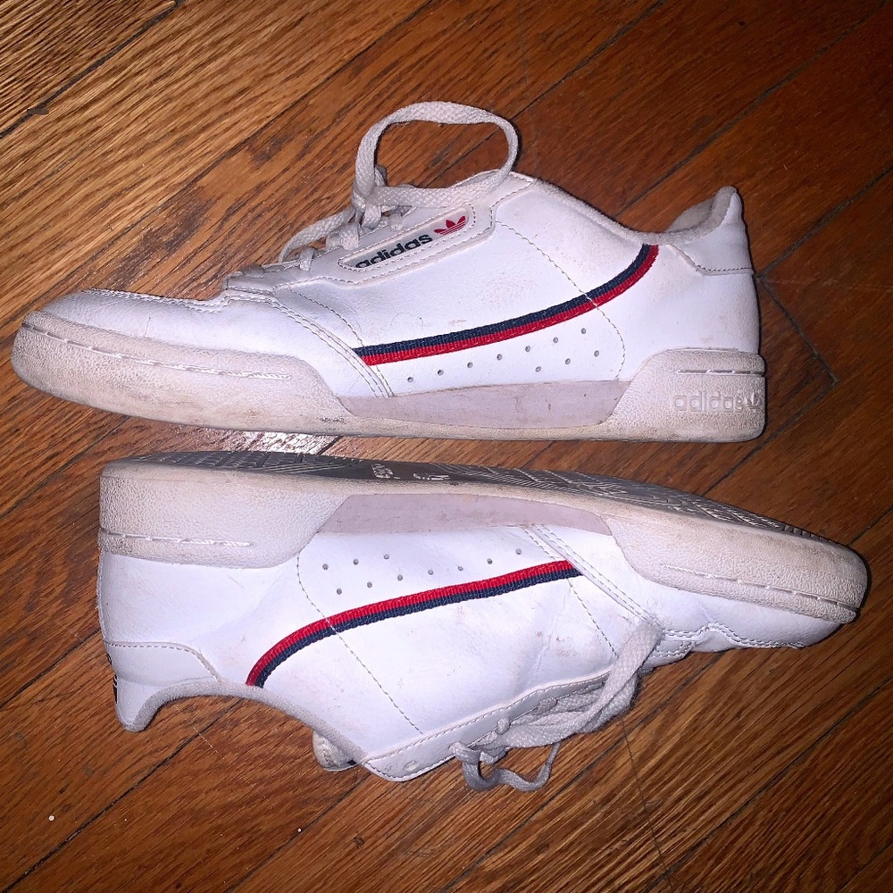 Adidas Continental 80  in White, Scarlet, Navy